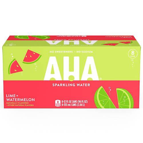 AHA Lime + Watermelon Sparkling Water - 12.0 fl oz x 8 pack