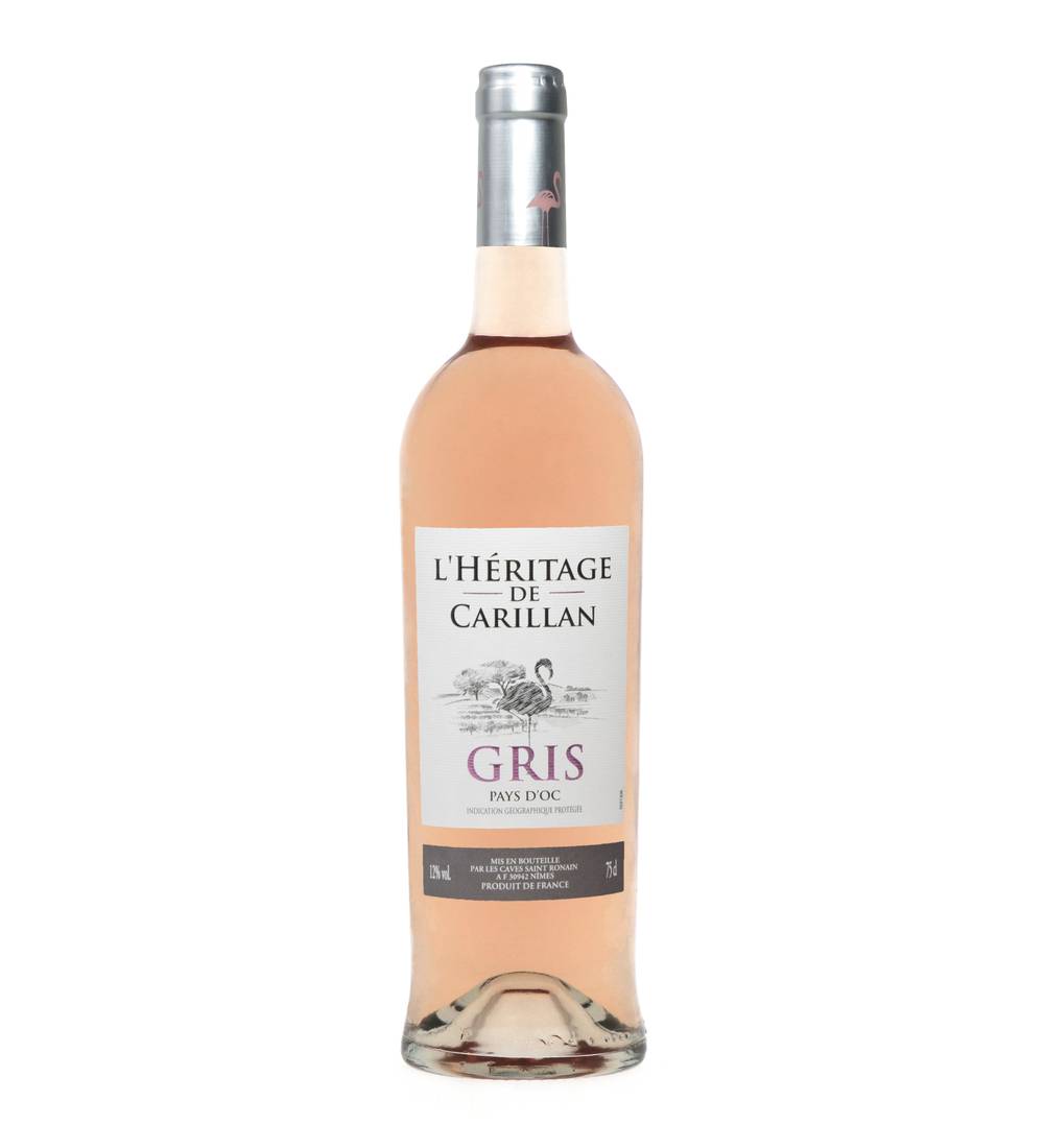 L'héritage de Carillan - Vin rosé gris IGP pays d'oc domestique (750 ml)