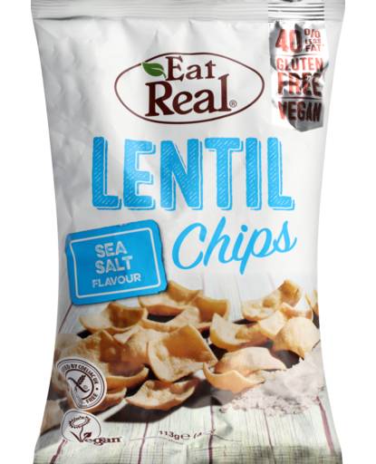 Eat Real Lentil Chips Sea Salt (113g)