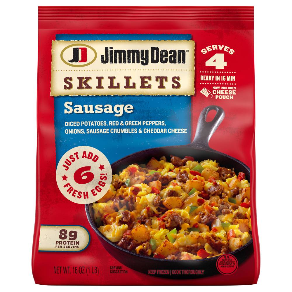 Jimmy Dean Skillets Sausage Diced Potatoes Red Green Peppers Onion Sausage Crumbles Cheddar Cheese