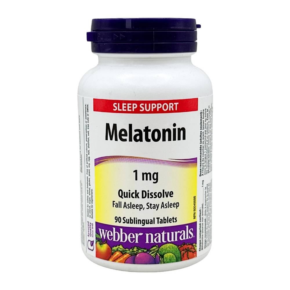 Webber Naturals Melatonin Quick Dissolve , 1 mg (20 g)