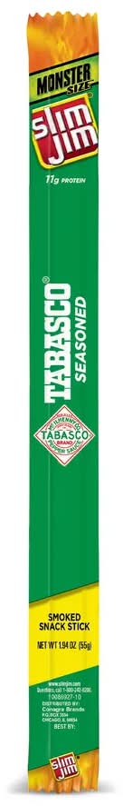 Slim Jim Monster Size Smoked Snack Stick Tabasco