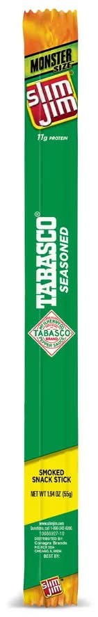 Slim Jim Monster Size Smoked Snack Stick Tabasco