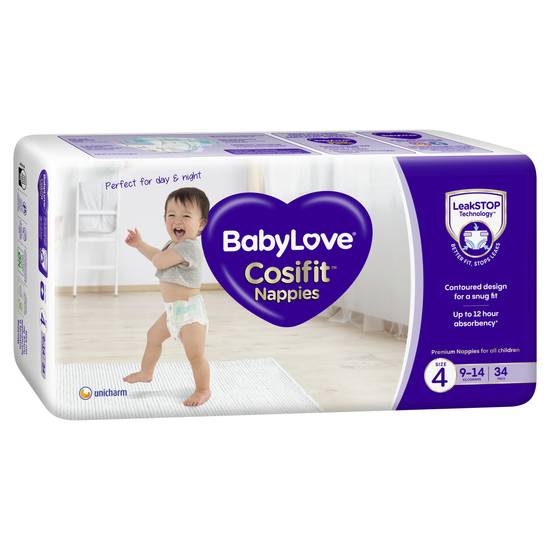 Babylove Cosifit Nappies Size 4 (9-14kg) 34 pack