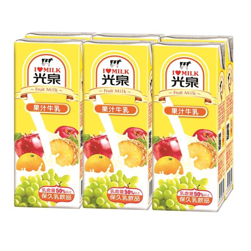 光泉果汁牛乳-200ml <200ml毫升 x 1 x 6Bottle瓶>