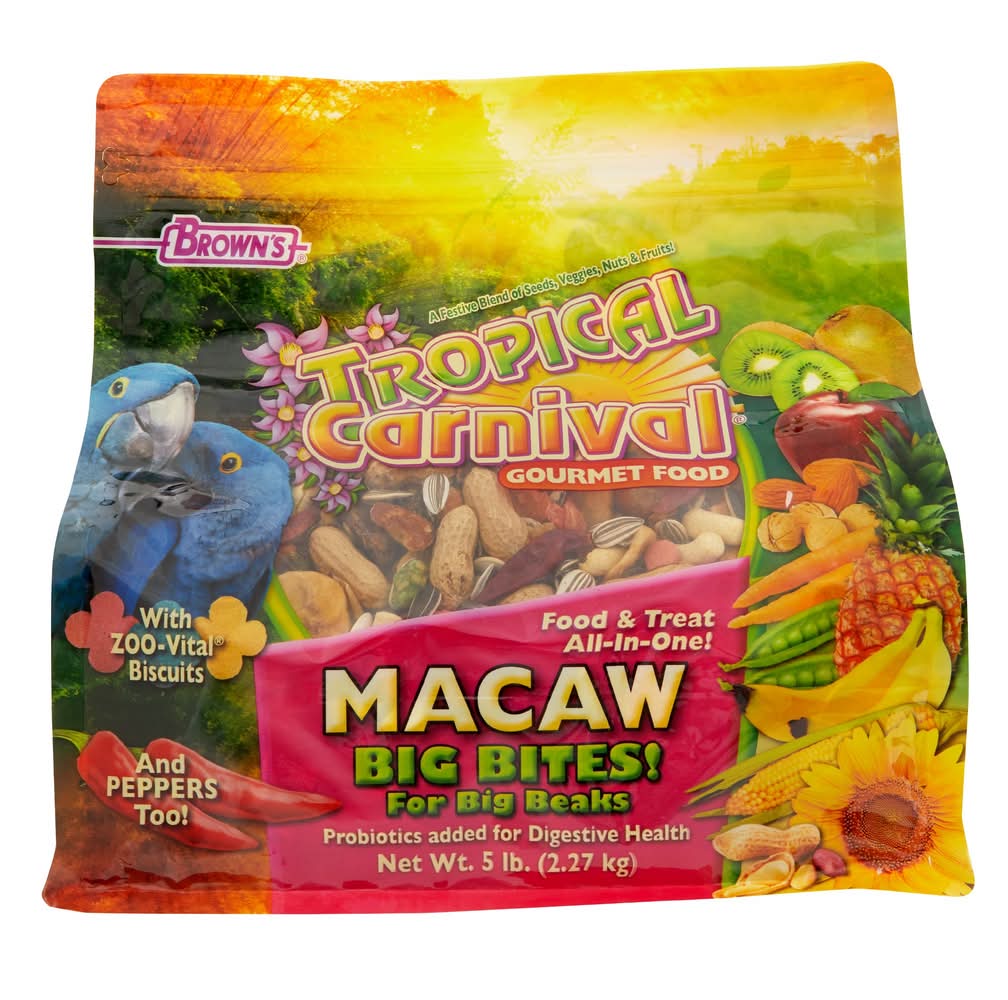 Brown's® Tropical Carnival® Gourmet Big Bites Macaw Food (Color: Assorted, Size: 5 Lb)