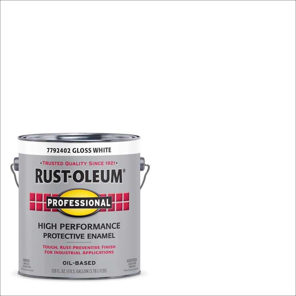 Rust-Oleum Professional Indoor And Outdoor Gloss White Oil-Based Protective Enamel 1 Gal