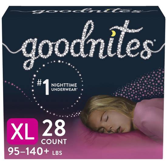 Goodnites sous-vêtements de nuit, taille tg (28 unités) - nighttime underwear xl (28 units)