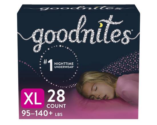 Goodnites · Sousvêtements de nuit, taille TG (28 unités) - Nighttime underwear XL (28 units)