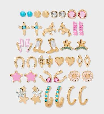 Girls' 20pk Western Cowgirl Earring Set - art class™