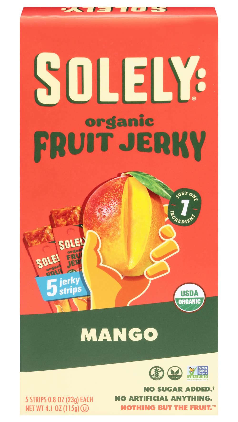 Solely Organic Fruit Jerky, Mango (5 x 0.8 oz)