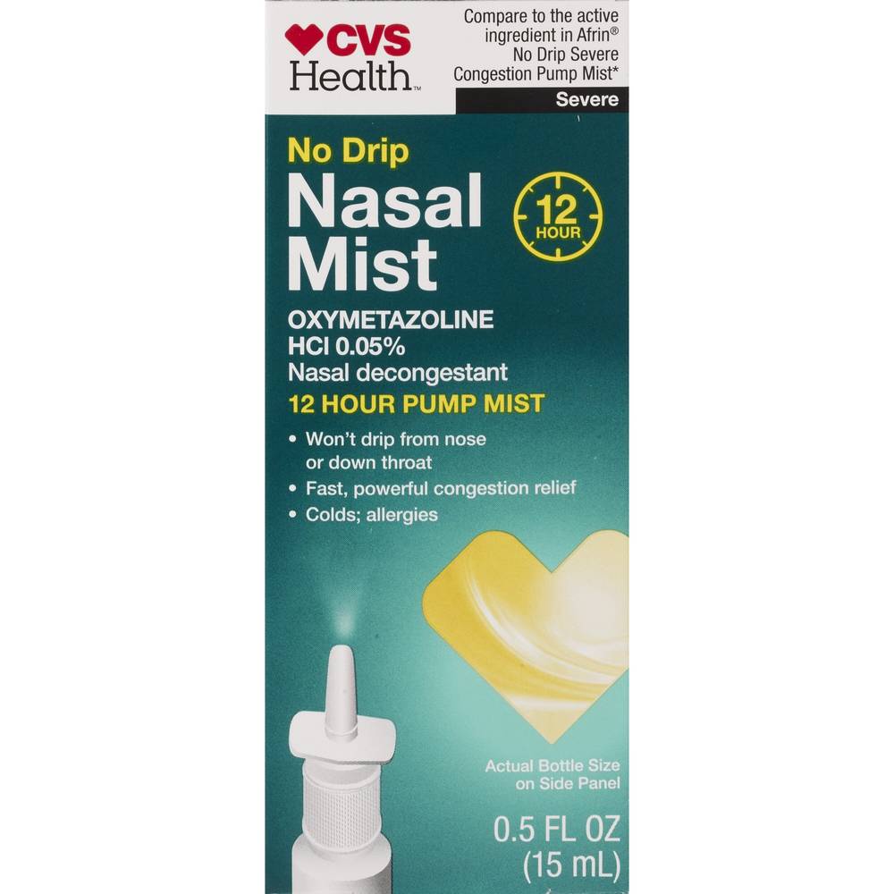 Cvs Health 12Hr No Drip Nasal Mist Oxymetazoline 0.05%, 0.5 Oz