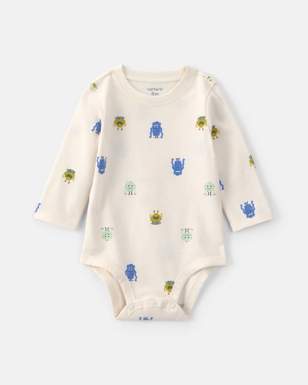 Baby Boy Monster Long-Sleeve Graphic Bodysuit - Cream - 3M