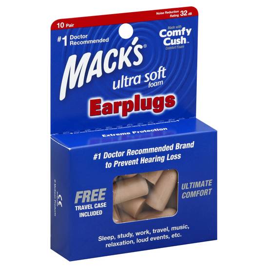Mack's Ultra Soft Foam Earplugs (10 plugs)