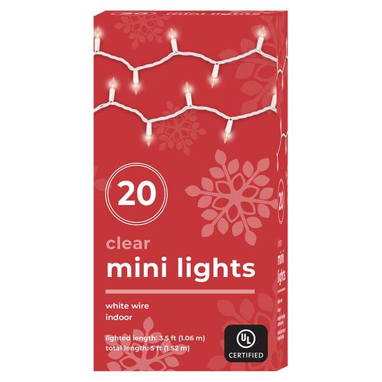 Mini Light With white Wire - Clear, 20 ct