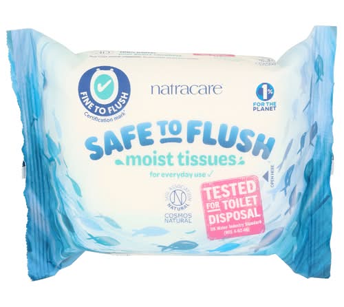 Natracare Safe to Flush Moist Tissues