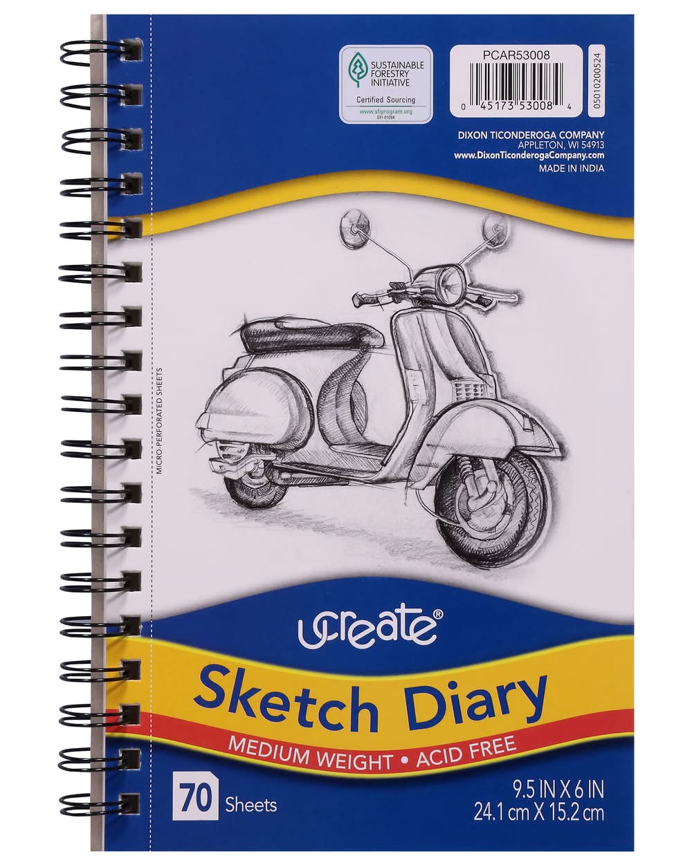 UCreate Sketch Diary 70 Sheets, 9.5x6 in
