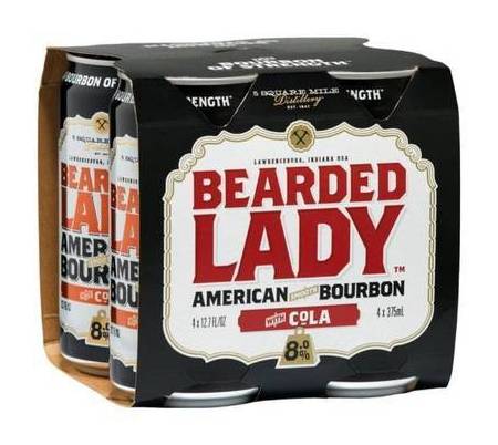 Bearded Lady Bourbon & Cola 8% Can 375ml (4 Pack)