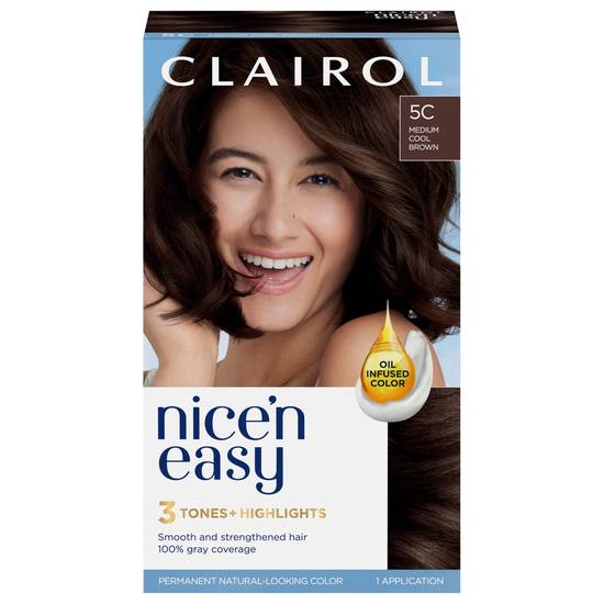 Clairol Nice 'N Easy Base Kit Hair Color Medium Cool Brown