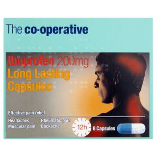 The Co-operative Ibuprofen 200mg Long Lasting Capsules 8 Capsules