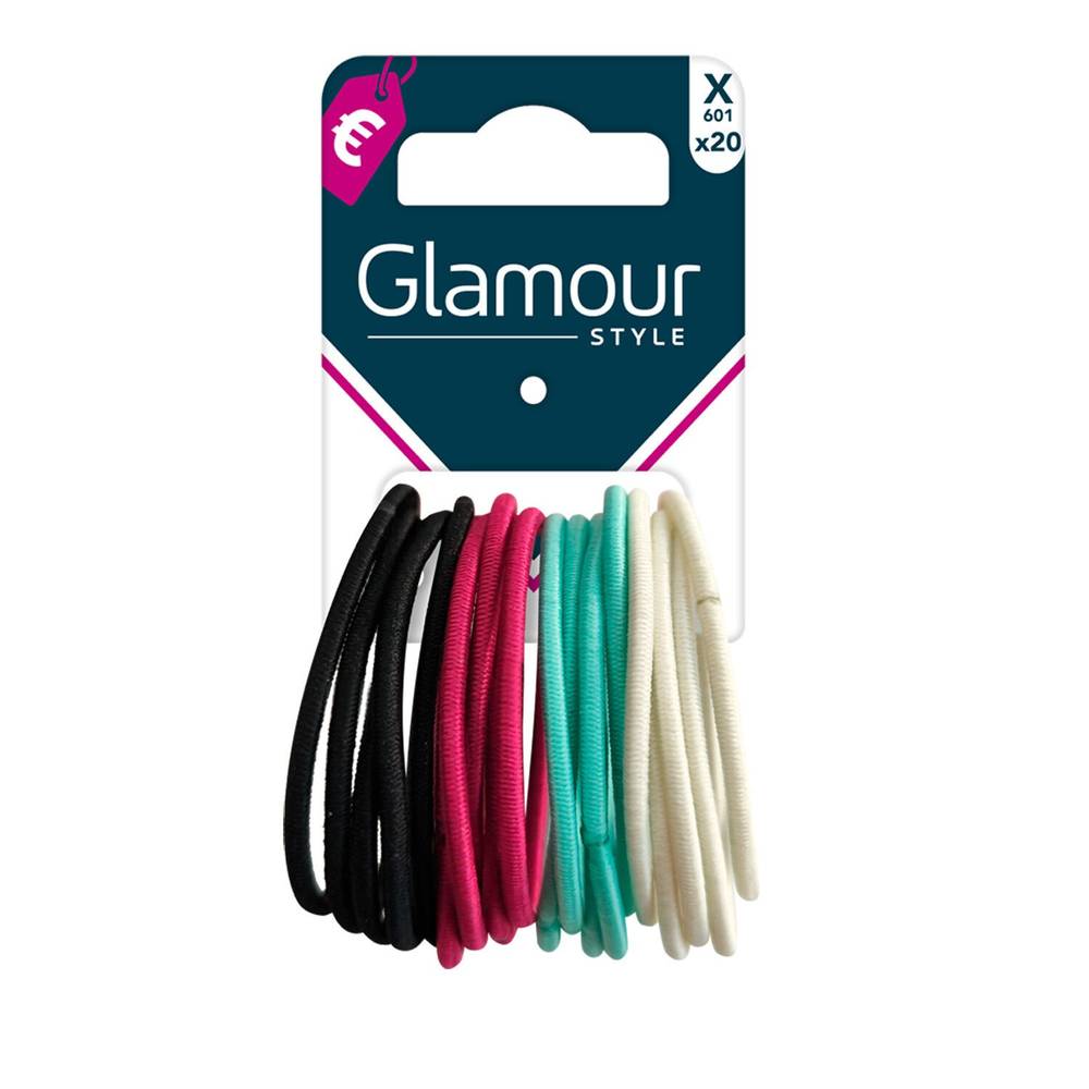 Glamour Style - Élastiques semi-épais, multicolores (20)