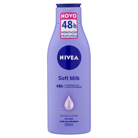 Nivea loção hidratante milk hidratação intensiva para pele seca a extrasseca (200ml)