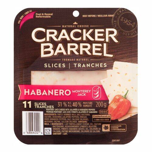 Cracker Barrel Habanero Monterey Jack Cheese Slices (200 g) Delivery