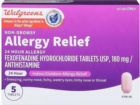 Walgreens Wal-Fex 24 Hour Allergy Relief, Fexofenadine Hydrochloride Tablets