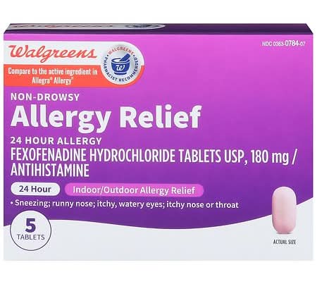 Walgreens Wal-Fex 24 Hour Allergy Relief, Fexofenadine Hydrochloride Tablets