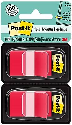 Post-It 1" X 1-7/10" Red Notes Flags (2 ct)