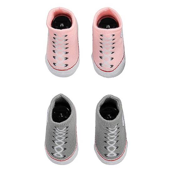 Converse Size 0-6M 2-Pack Chuck Booties in Pink/Cream