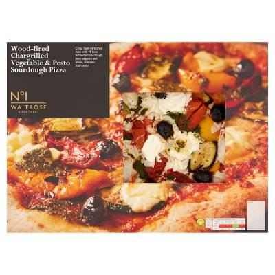 Waitrose & Partners Roasted Vegetable & Pesto Sourdough Pizza (544g)