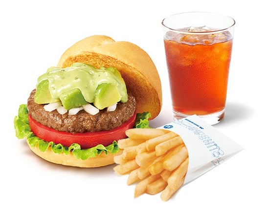 米粉入りバンズのアボカドバジルバーガードリンクセット