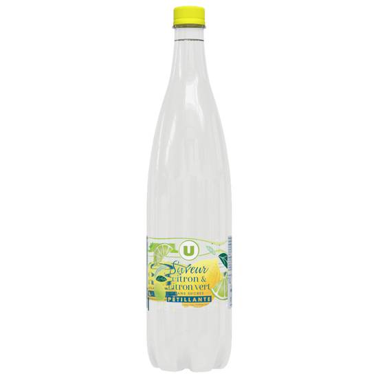 Eau grazeuse Saveur Citron - Citron Vert Produit U 1 L