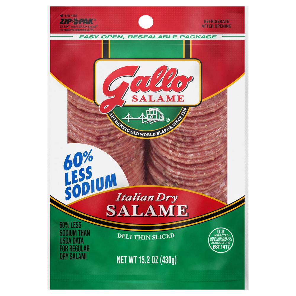 Gallo Salame Deli Thin Sliced Italian Dry Salame (15.2 oz)