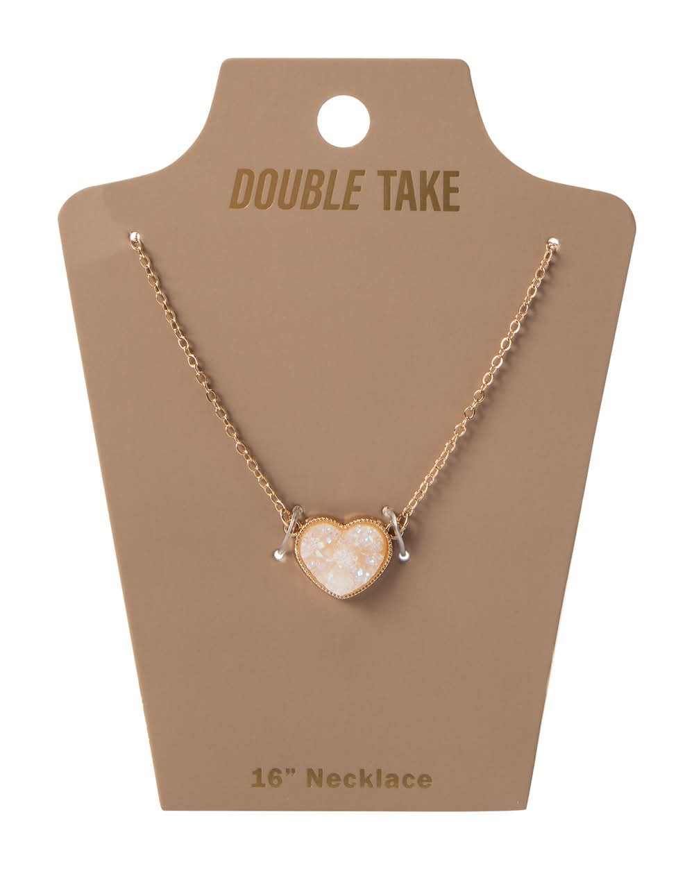 Double Take Pendant Necklace White Heart