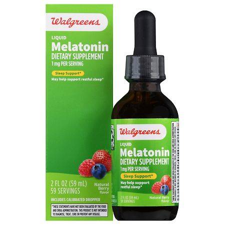 Walgreens Liquid Melatonin 1 mg Dietary Supplement (natural berry)