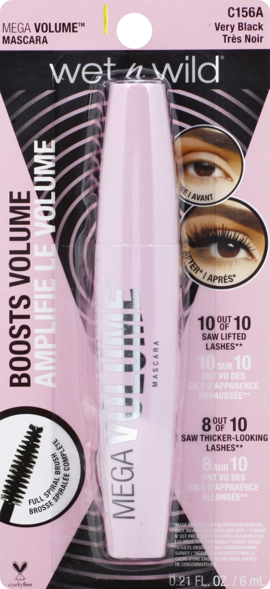 wet n wild Very Black Mega Volume Mascara (0.02 oz)