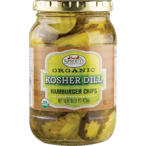 Sprouts Organic Kosher Dill Hamburger Pickle Chips