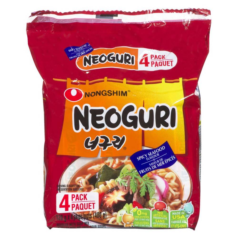 Nongshim Neoguri Spicy Seafood Flavour Noodles (480 g, 4 ct)