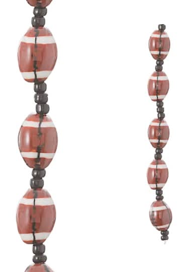 Bead Landing Ceramic Football Beads, 15 mm, Brown (5 ct)