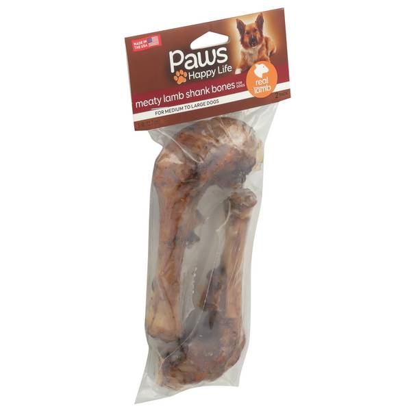 Paws Premium Meaty Lamb Bone Small to Medium Dogs 5 In Naturals Dog Chew 2 Pk