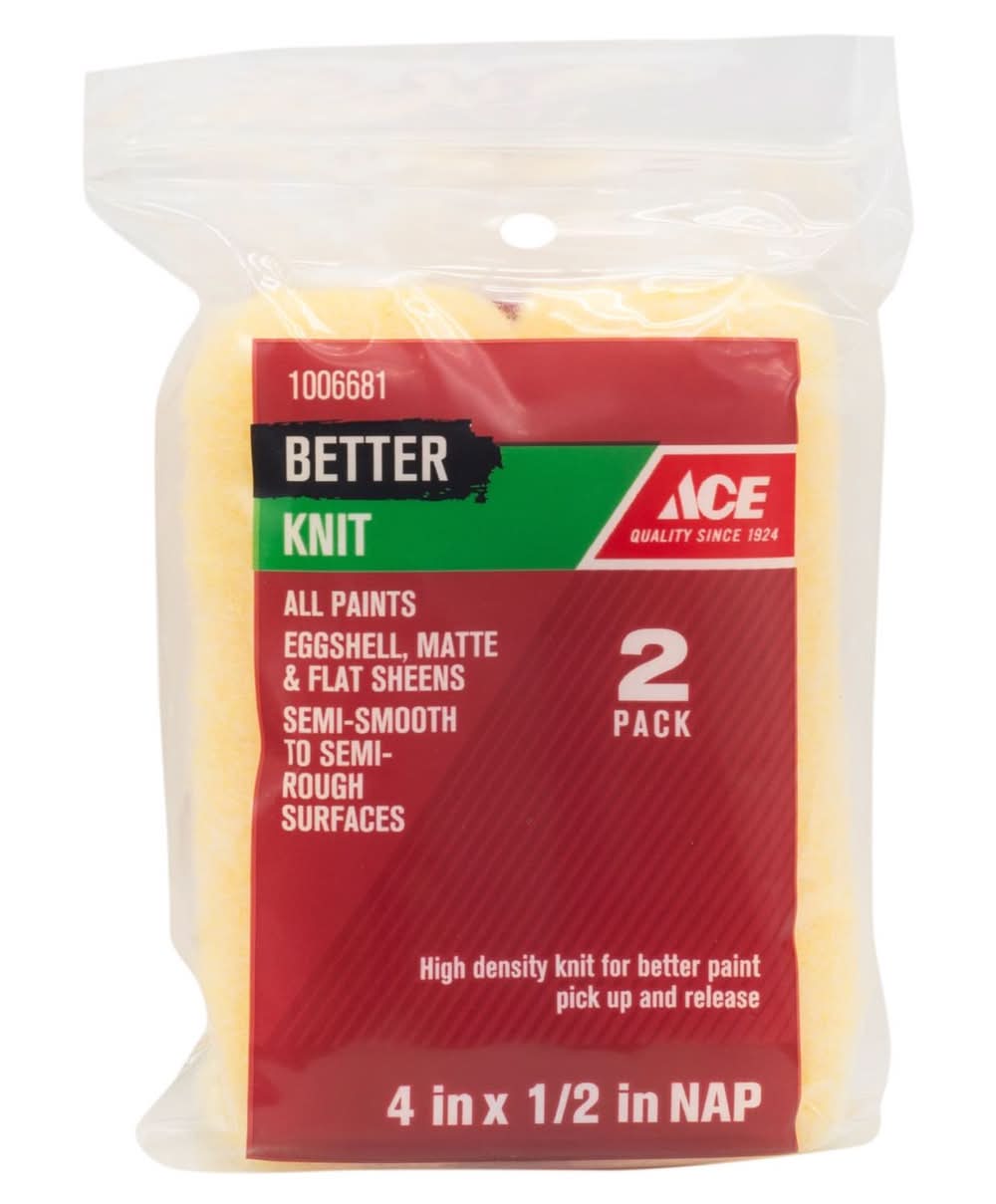 ACE Better Knit 4 In. W X 1/2 In. Mini Paint Roller Cover 2 Pk