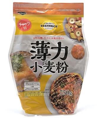 トップバリュ ベストプライス チャック付き薄力小麦粉 (750g)