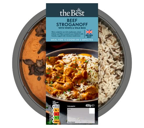 Morrisons The Best Beef Stroganoff With White & Wild Rice (400g)