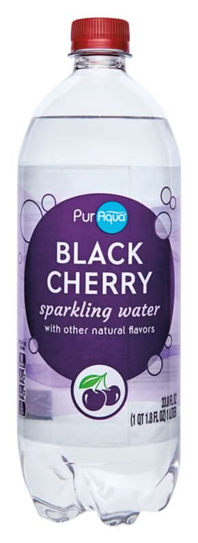 PurAqua Flavored Sparkling Water, Black Cherry (33.8 fl oz)