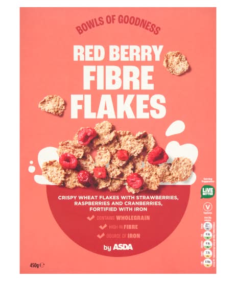 ASDA Fibre Flakes Red Berry (450g)