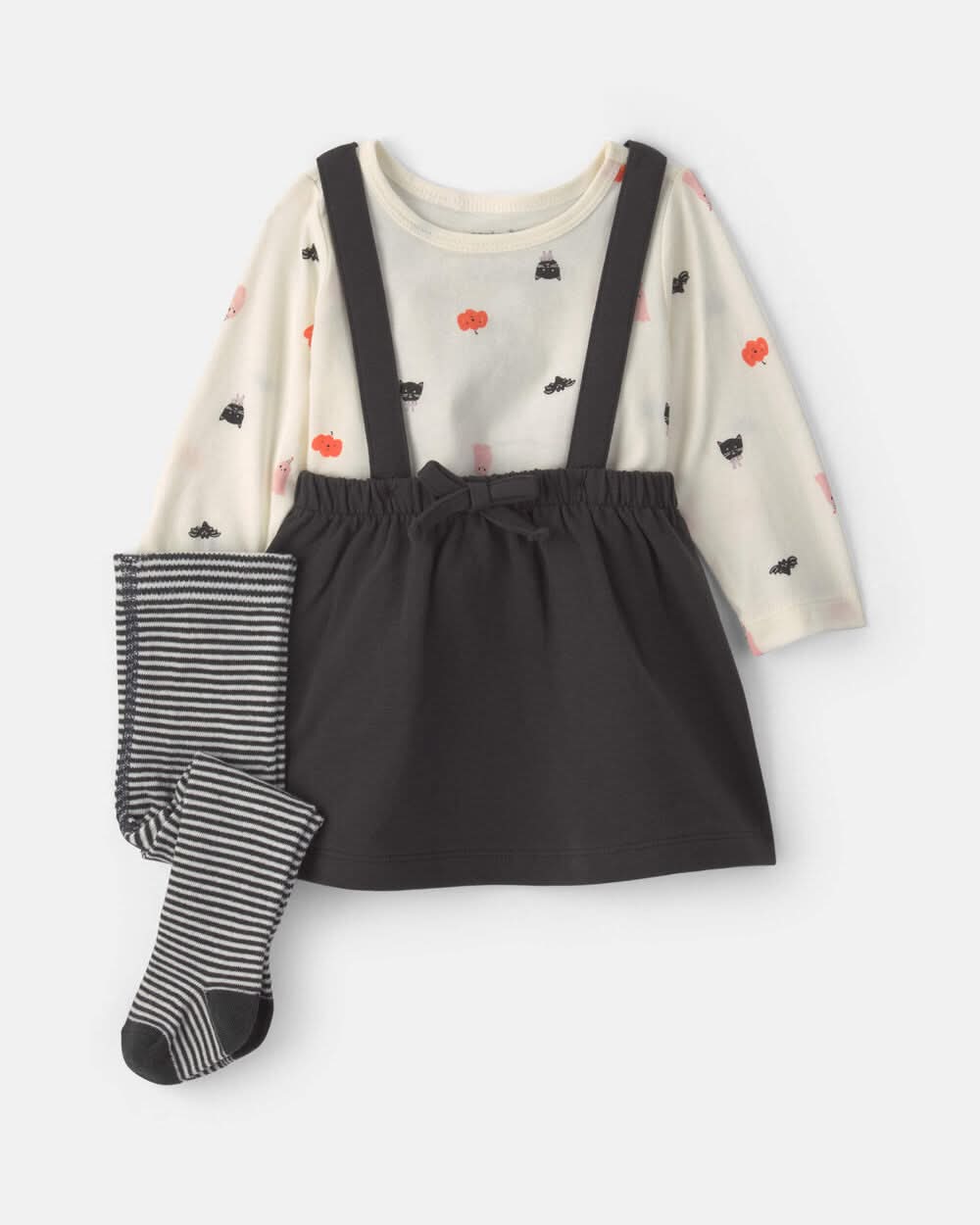 Baby Girl 3-Piece Halloween Long-Sleeve Dress Set - Black - 18M