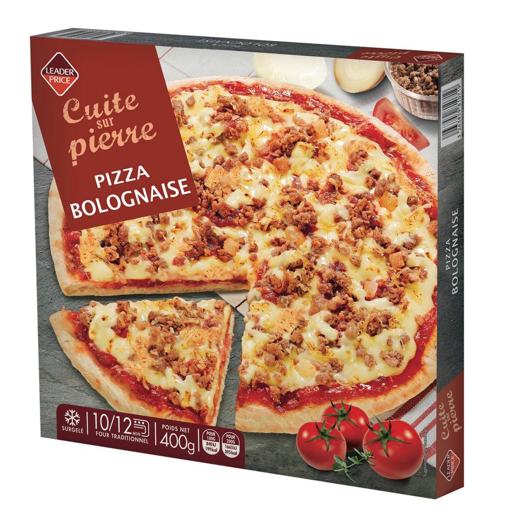 Leader Price - Pizza cuite sur pierre bolognaise (400g)