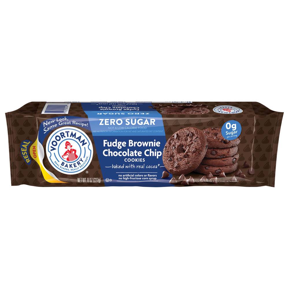 Voortman Sugar Free Fudge Brownie Chocolate Chip Cookies (8 oz)